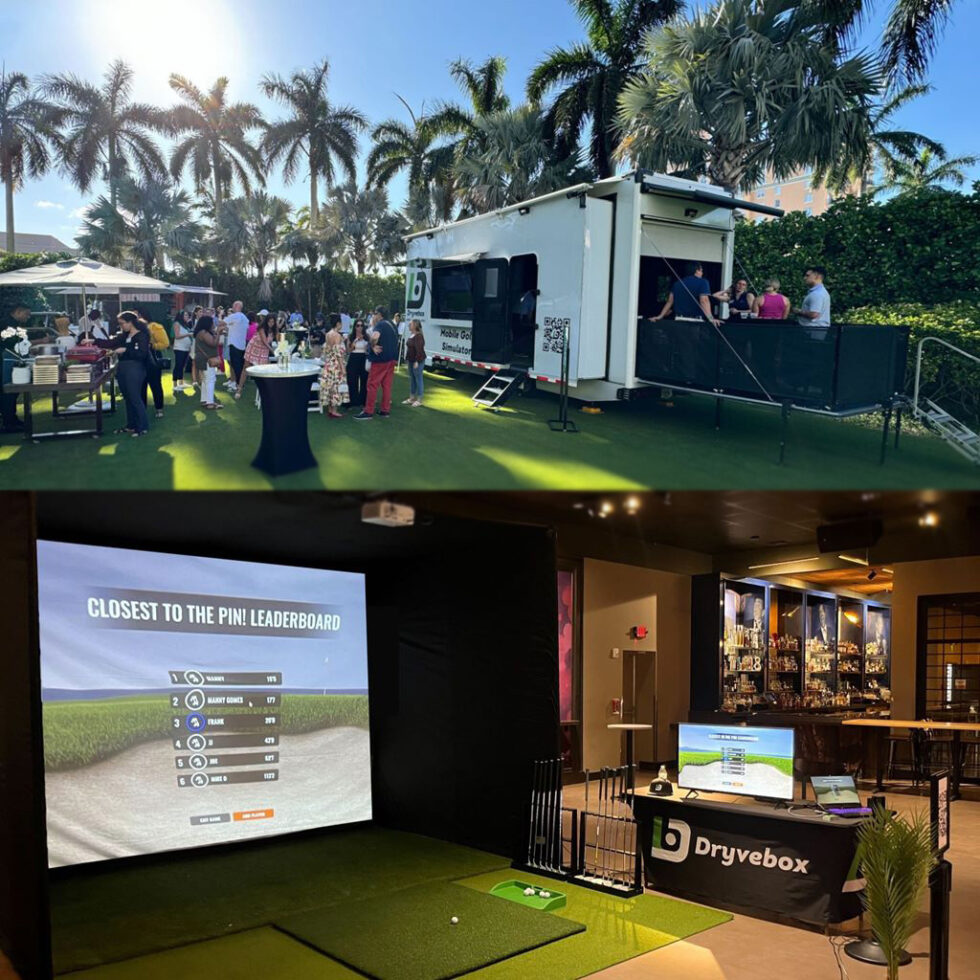Image showcasing Mobile Golf Simulator Rentals | Triangle Lawn Games